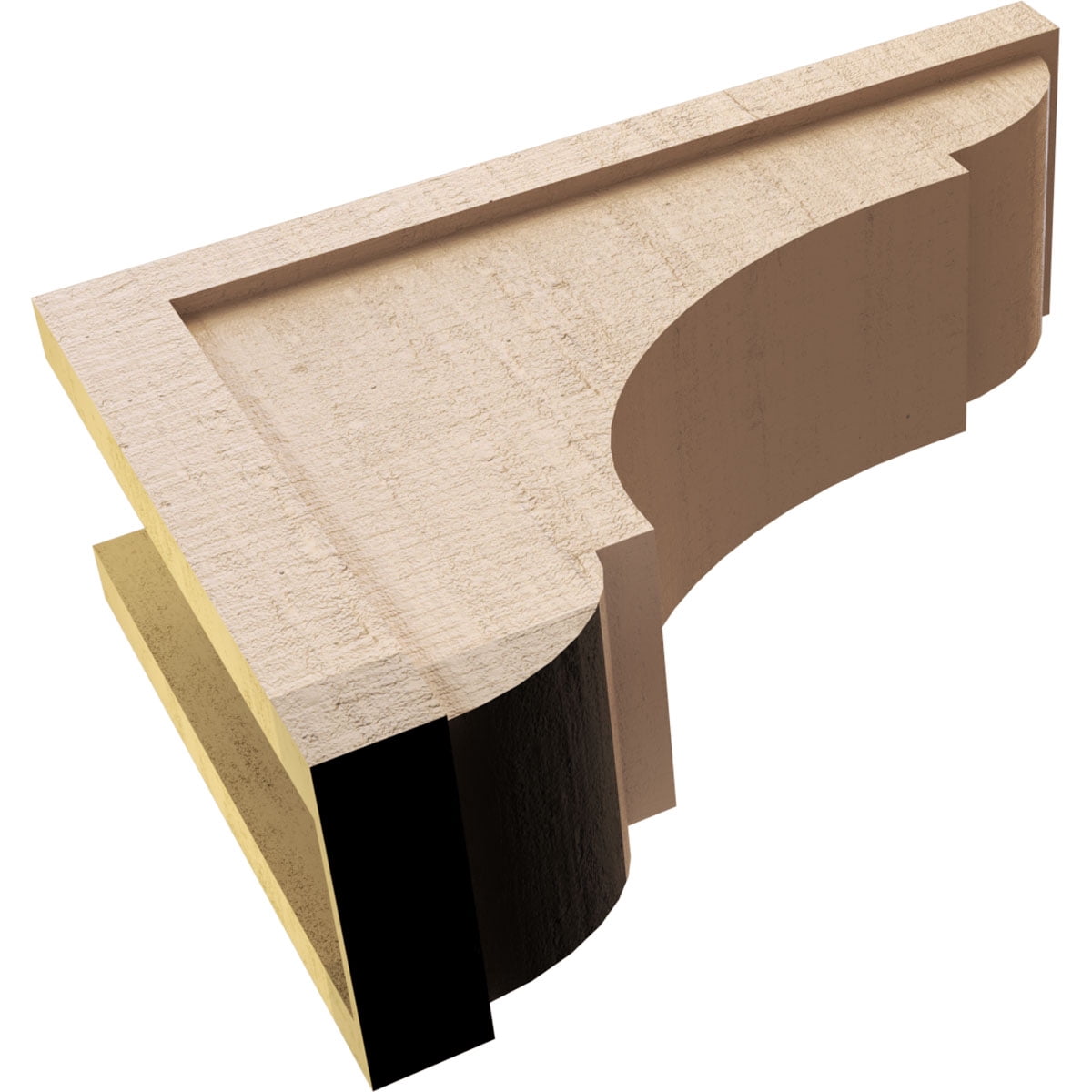 8"W x 24"D x 16"H Classic Bryant Rough Cedar Woodgrain TimberThane Corbel, Primed Tan