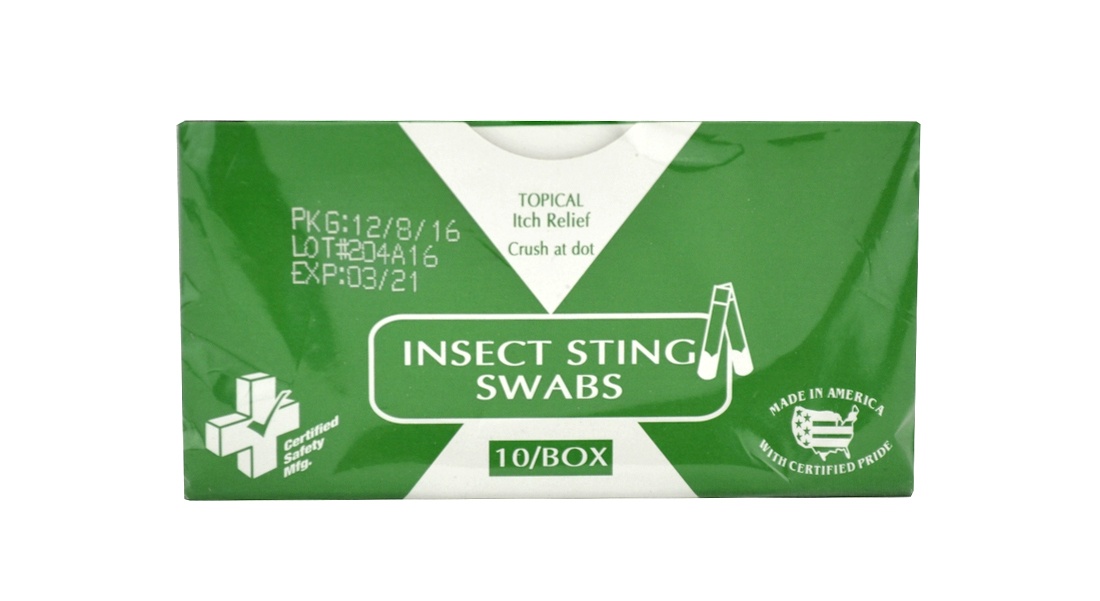 Certified Safety Insect Sting Swabs (Capsules) Box of 10 Walmart