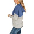thumbnail image 3 of Women's Color Block Hoodies Fall Long Sleeve Sweatshirt Casual Drawstring Pullover Tops Striped Tunic Shirts, 3 of 5