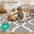 thumbnail image 4 of ODIKA 4'x6' Gray Cream Trellis Design Washable Area Rug Elegant Geometric Pattern for Modern Spaces Pet Friendly, Non-Shedding for Bedroom, Reading Nook, 4 of 7
