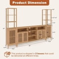 thumbnail image 3 of 3-Piece Large TV Stand with Bookshelves for TVs Up to 70", Entertainment Center Media Center with Bookshelves, Storage Cabinet, Adjustable Shelves, TV Stands for Living Room, 3 of 7