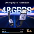 thumbnail image 3 of Cable UGREEN 8K Micro HDMI a HDMI de 1 m con carcasa de aluminio trenzado, 3 of 8