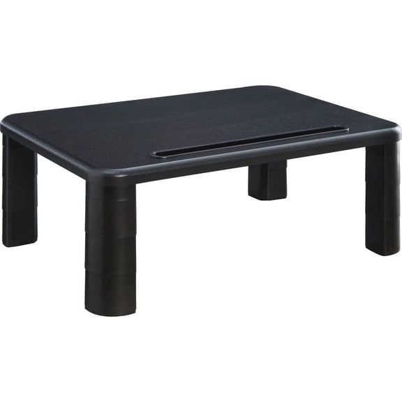 Lorell Adjustable Monitor Riser - 4" Height x 19.8" Width - Desktop - Black | Bundle of 2 Each
