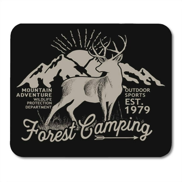 NUDECOR Moose Forest Camping Graphic Deer Mountain Mousepad Mouse Pad Mouse Mat 9x10 inch