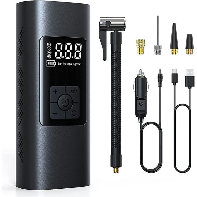 Inflador de neumáticos inalámbrico recargable, batería de 6000 mAh, inflador de neumáticos de 150 PSI, bomba de coche, Mini bomba de aire eléctrica portátil para bicicleta JM