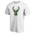 thumbnail image 2 of Men's Fanatics White Milwaukee Bucks Primary Team Logo T-Shirt, 2 of 3