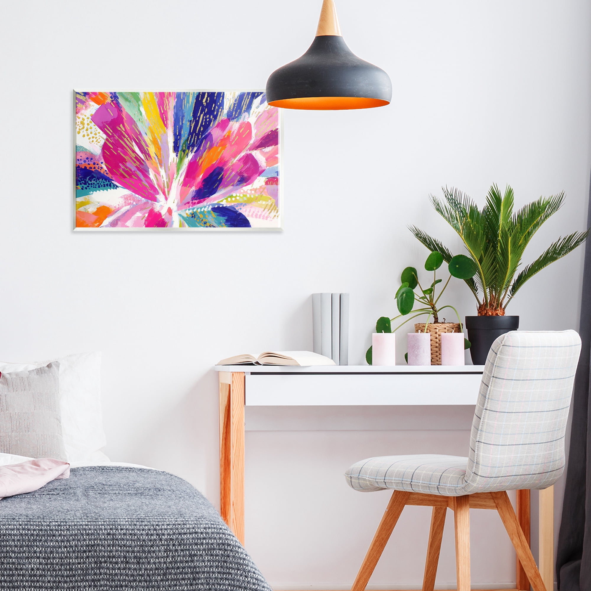Stupell Industries Flower Burst in Vibrant Tones Wall Plaque Art, design by Chromatic Storm Studio