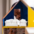 thumbnail image 3 of 1 Set Doll Furniture Set 1:12 Scale Miniature Wooden Sofa and Cushions Miniature Decoration, 3 of 4