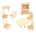 thumbnail image 2 of JWQFBC High Quality DIY Dollhouse Mini Living Room Bedroom Kitchen Set Wooden Furniture Dining room set, 2 of 7
