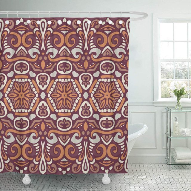 Cortina de baño ABPHQTO Batik abstracto Tribal étnico africano 165x180 cm