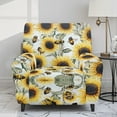 thumbnail image 2 of Xoenoiee Sunflower Bee Pattern Recliner Slipcovers for Living Room, 4 Pieces Stretch Jacquard Recliner Chair Cover Soft Fitted Recliner Protector with Elastic Bottom for Kids, Pets, 2 of 7