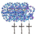 thumbnail image 1 of Collares Rosarios de Cruz CatholicDivin05 3Pzas 57cm 2.3x4.2cm Cruz Cuentas 8mm Vidrio Azul/Morado, 1 of 2