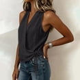 thumbnail image 6 of Womens Tank Tops Side Tie V Neck Loose Fit Cotton Sleeveless Shirts Casual Summer Black Halter Tops for Women, 6 of 7