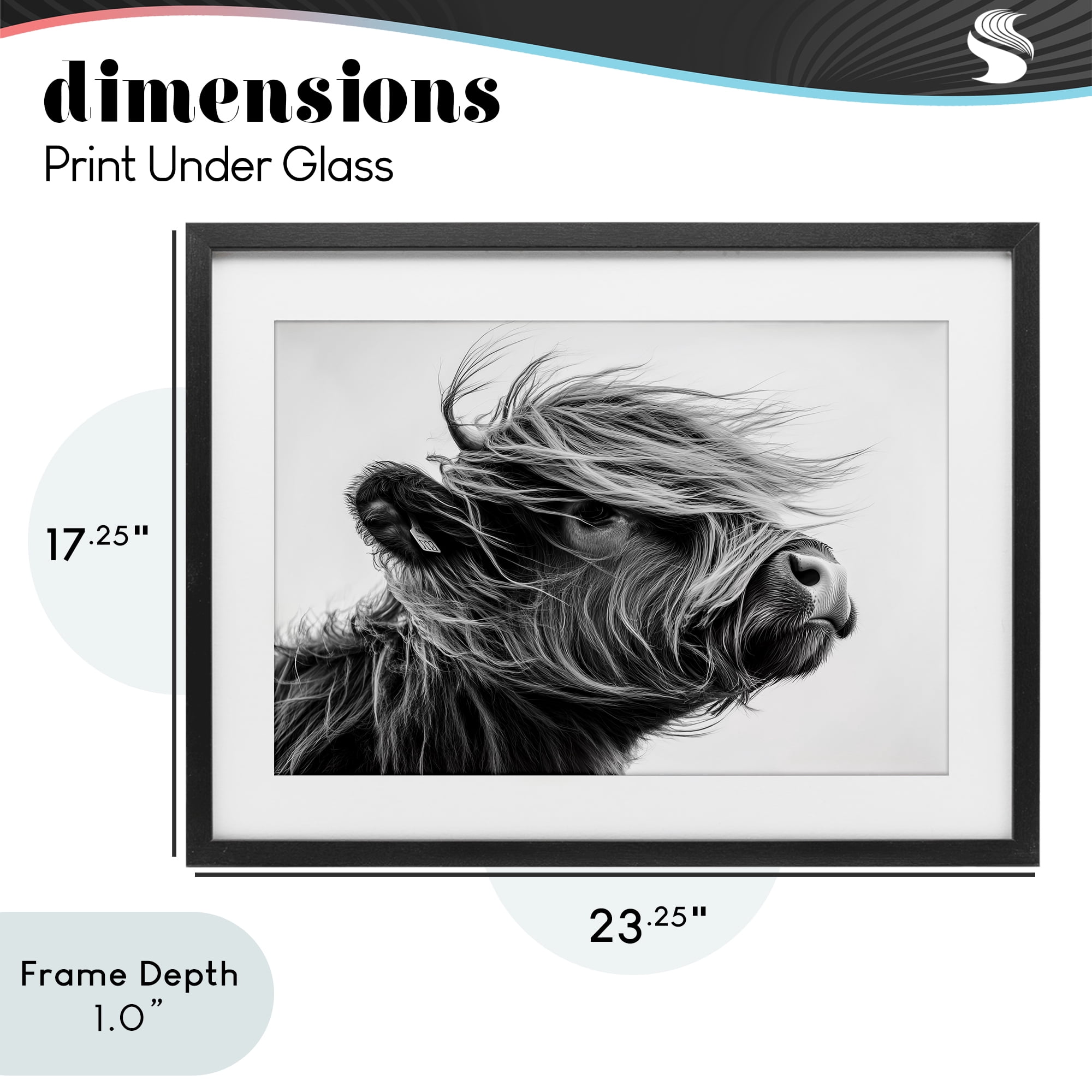 Stupell Industries Handsome Highland Portrait Black Framed Print Under Glass, design by Tina LeCour