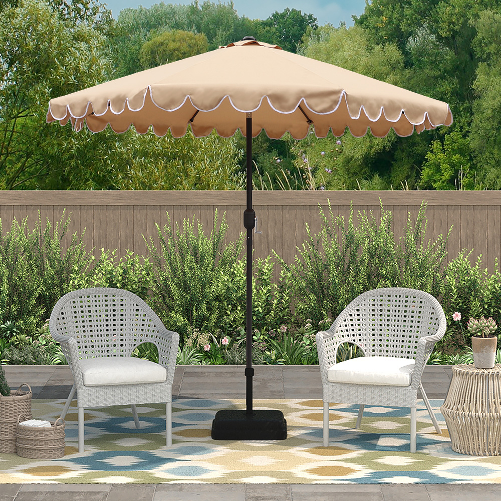 Abble Scallop Tilt Crank Patio Umbrella