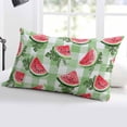 thumbnail image 5 of Red Watermelon Throw Pillow Cover 20 x 30 Inch Decorative Pillow Cover Summer Leaves Green Plaid Farm Pastoral Lumbar Pillowcase Seasonal Rectangle Cushion Case for Couch Sofa Bed Living Room, 5 of 7