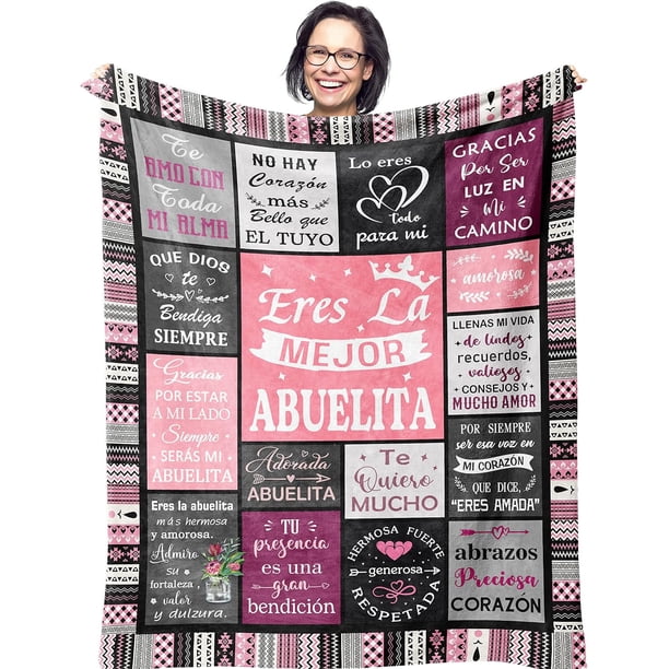 LHSHID Grandma Gifts in Spanish Mothers Day Birthday Gifts for Grandma Abuela Gifts Regalos para Abuela Grandmother Gifts Best Grandma Gifts for Mimi Gigi Nana Abuelita Blanket 30"x40"