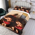 thumbnail image 3 of Monchhichi Conjunto de sábanas temático, trío de piezas, cómodo y amigable con la piel, diseño único, regalo de decoración para el hogar para familiares, amigos y fans,135X200cm, 3 of 6