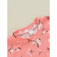 thumbnail image 5 of Musuos Toddler Girls Summer Outfit 6M- 4T Floral Print Short Sleeve T-Shirt and Elastic Shorts Set Cute Summer 2 Piece Clothes, 5 of 9