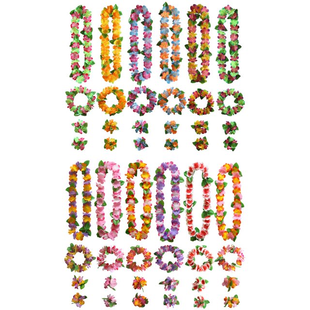 Leis hawaianos , colgantes decorativos Leis decoración adornos para cumpleaños baile celebraciones vacaciones Soledad Leis hawaianos