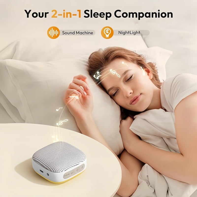 HRWOKI White Noise Machine for Babies & Adults, Portable Sound machine 20 Soothing Sounds, Sleep Aid for Home, Travel, Office