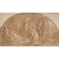 thumbnail image 2 of Bernardino Poccetti 18x12 Black Ornate Wood Framed Double Matted Museum Art Print Titled - The Death of Saint Alexis Falconieri at Monte Senario (1548-1612), 2 of 5