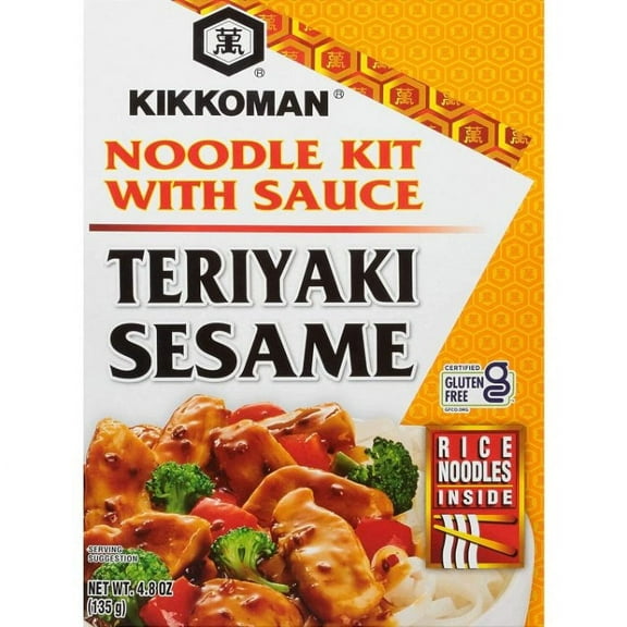 Kikkoman Teriyaki Sesame Noodle Kit, Savory Asian Flavor, 4.8 oz - Pack of 6