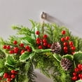 thumbnail image 4 of Cififendec Christmas Door Wreath, 9.84", Evergreen Table Ring Centerpiece for Dining Table Candle Holder Styling & Seasonal Small Tiered Tray Decor Arrangement, 4 of 5