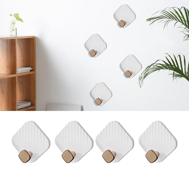 Ganchos para Toallas Perfecl 4 Piezas Ganchos Multifuncionales Colgador Decorativo Blanco