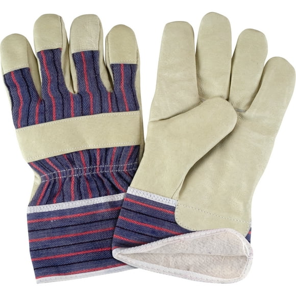 Comfort Winter-Lined Work Gloves, Large, Grain Pigskin Palm, Cotton Fleece Inner Lining , Pair