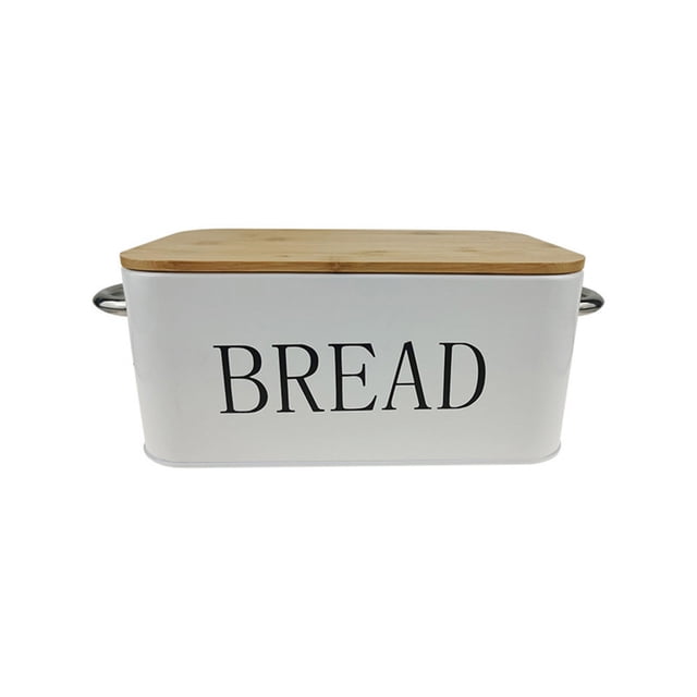 SDNall Food Storage Containers, Kitchen Storage Containers, Food Storage Containers with Lids, Wooden Lid Bread Box - Metal Baking, Iron Storage, Kitchen Food Storage, Household Organizer
