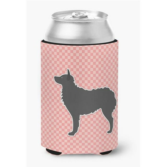Croatian Sheepdog Checkerboard Pink Can or Bottle Hugger