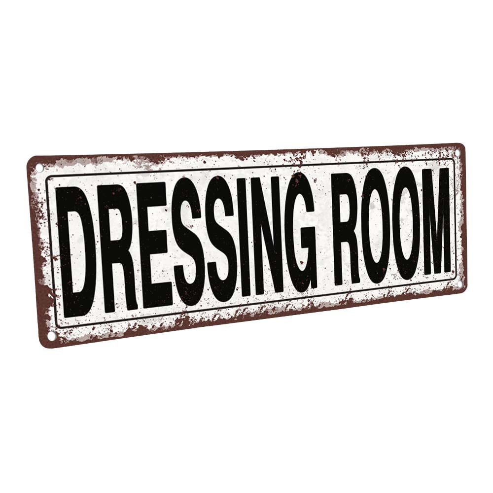 Dressing Room 4"x12" Metal Sign, Wall Décor for Home and Office