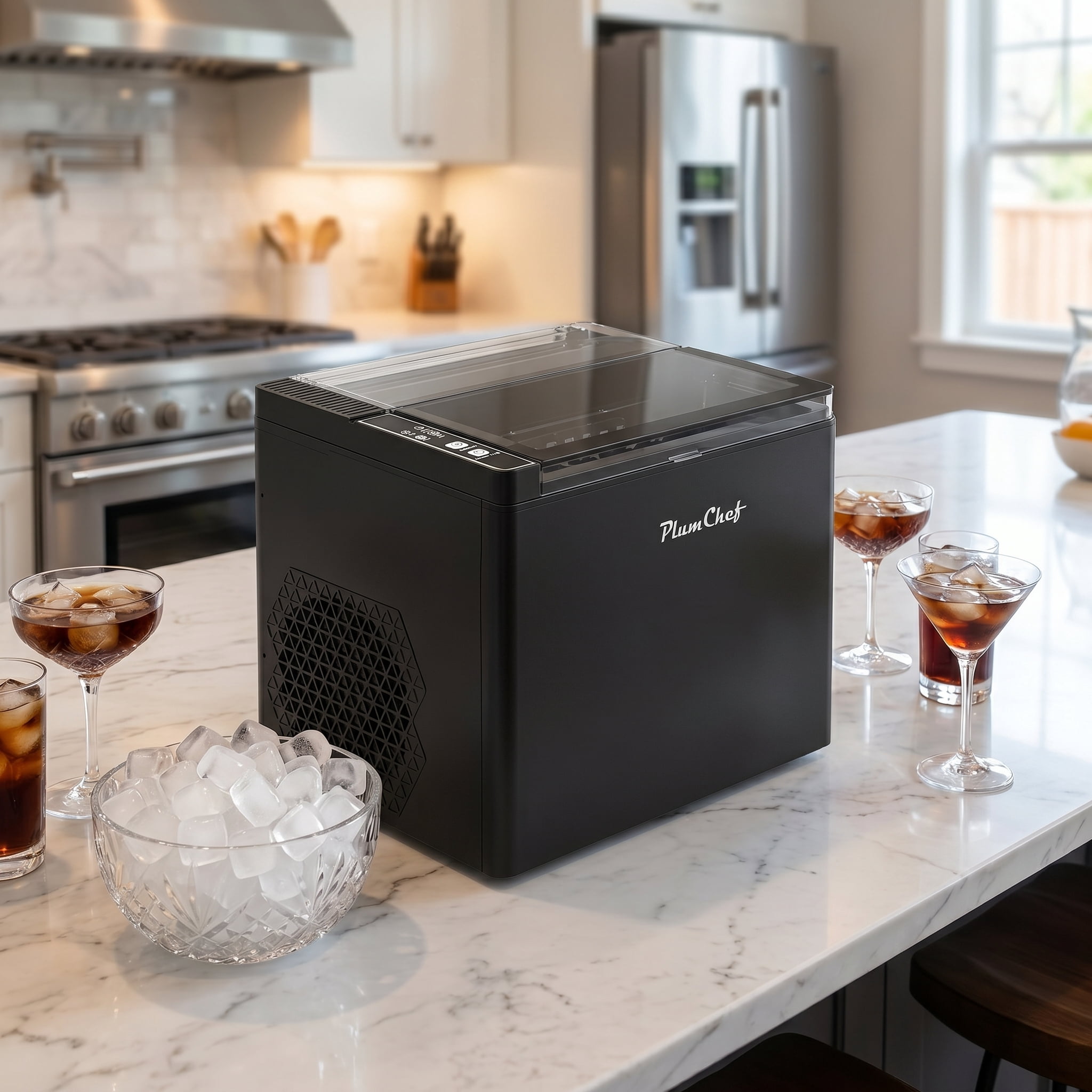 Countertop Bullet Ice Maker Machine Portable 9 Ice Cubes in 6 Mins 26 Lbs Daily Output Self-Cleaning Ultra-Quiet Portable Ice Maker for Home Kitchen Office RV Bar