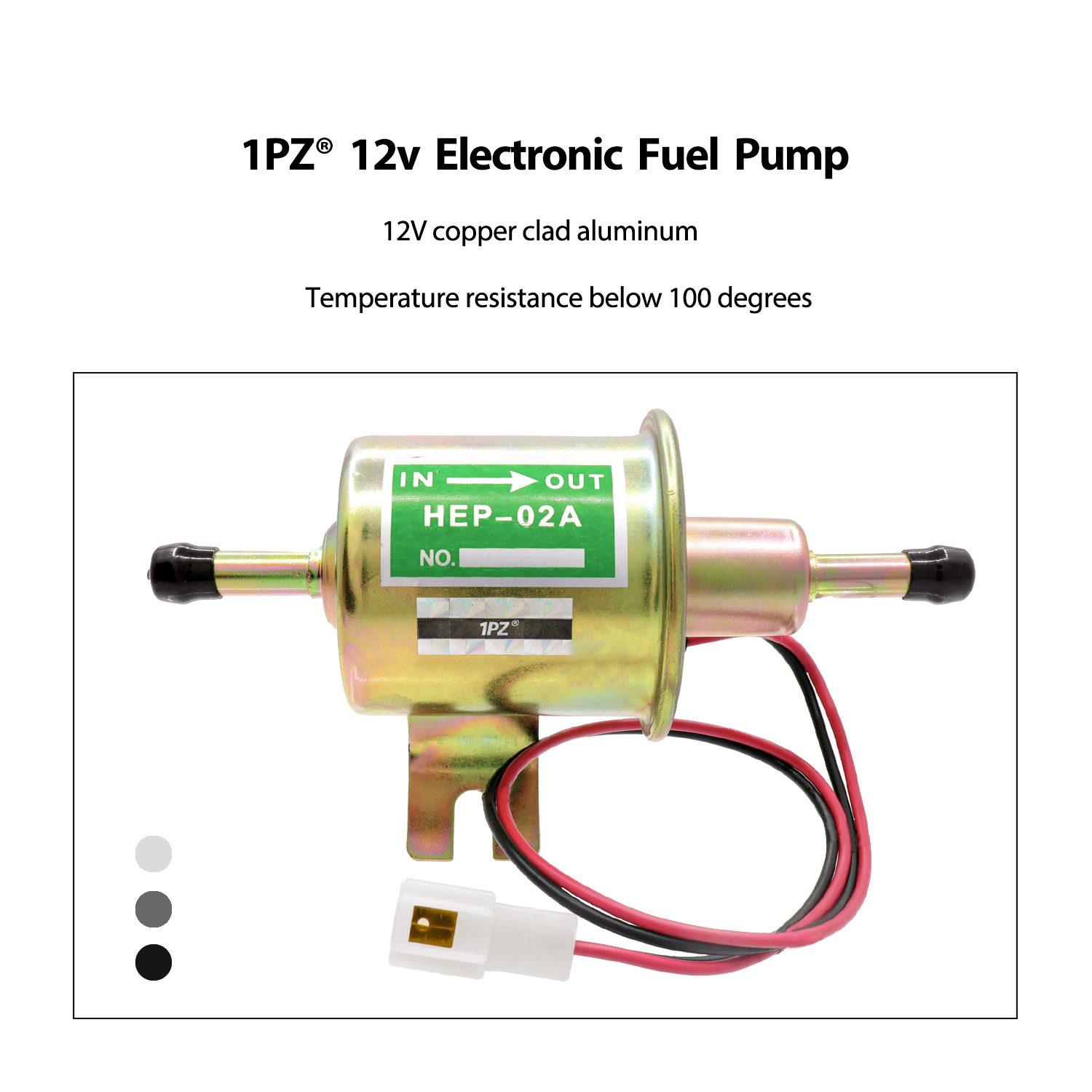 1PZ 2 Packs 12V Inline Low Pressure Electric Fuel Pump HEP-02A Universal Gas Diesel