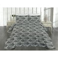 thumbnail image 2 of Ambesonne Tiger Quilted Coverlet 3 Pcs, Wild Big Cat Creature Print, King Size, Charcoal Grey and White, 2 of 4