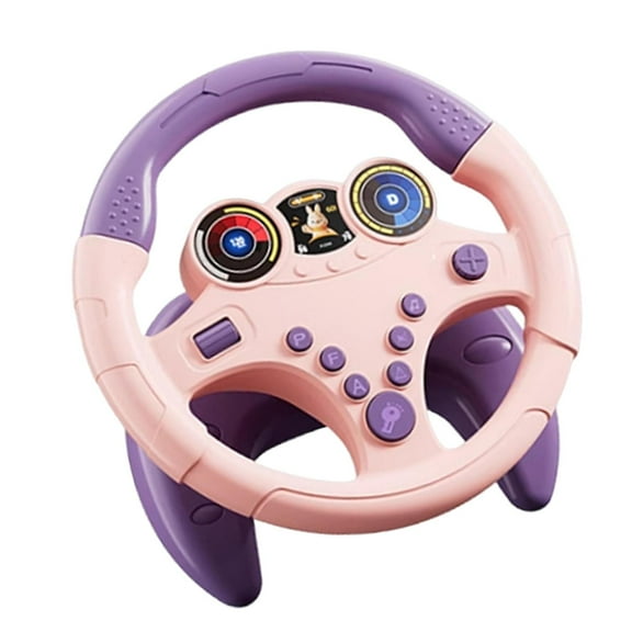 Round Steering Wheel Toy Electric Wheel Toy Copilot Car Simulation Sound Effects for Toddlers Indoor Travel