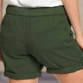 thumbnail image 6 of VERUGU Shorts for Women Fashion Summer Solid Pants Casual Straight Leg Loose Elastic Waist Bow Lace-up Shorts with Pockets Army Green 3XL, 6 of 6