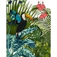 thumbnail image 2 of Fab Funky 26x32 White Modern Wood Framed Museum Art Print Titled - Toucan in Tropical Forest, 2 of 4