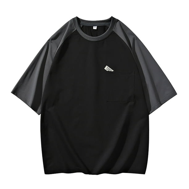 Playeras Para Gimnasio Para Hombre, Camiseta De Manga Corta Ancha Y Moderna Con Bloques De Color Para Hombre, Camiseta De Cuerpo Grande