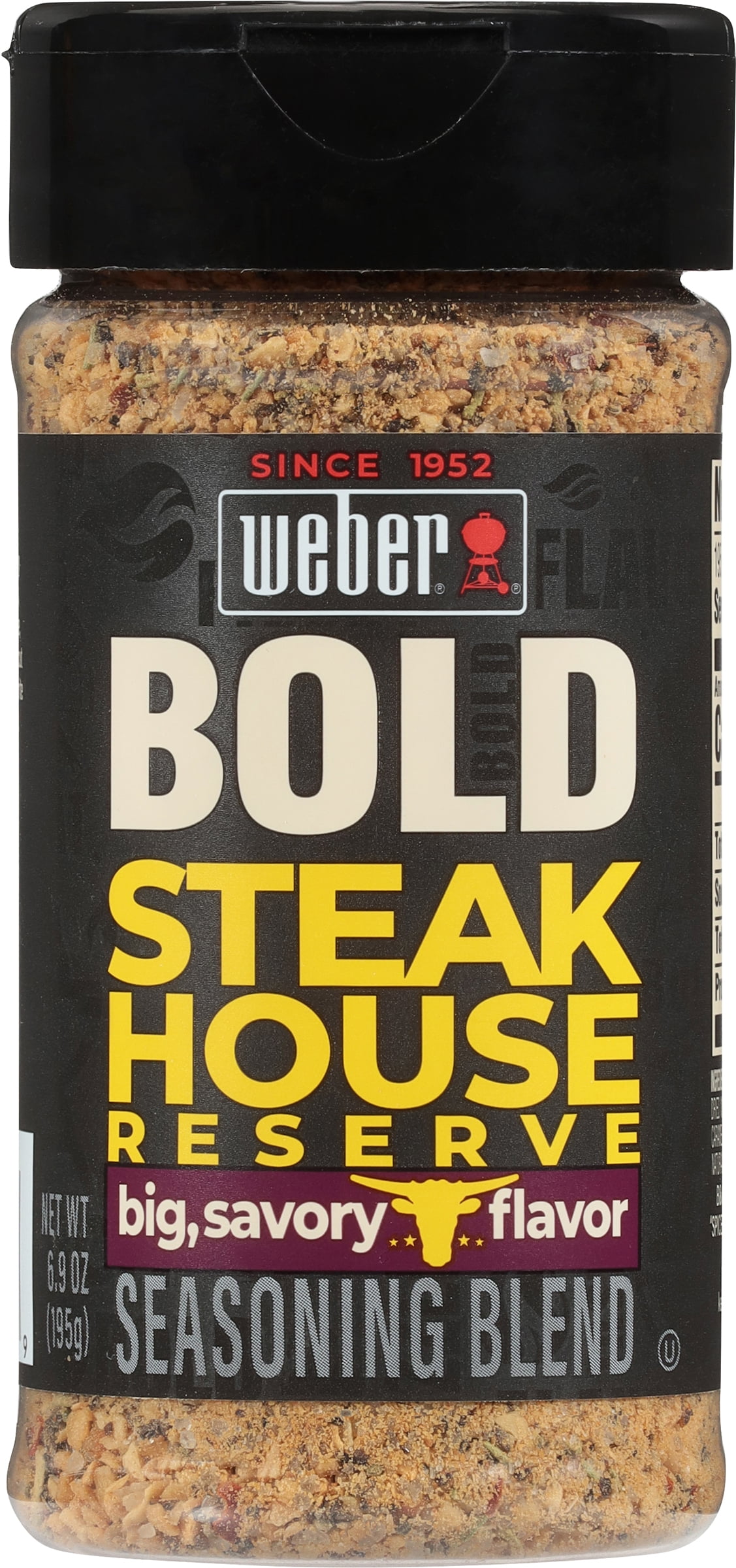 (3 pack) Weber BOLD Steakhouse Reserve Seasoning, Steak Seasoning Blend, 6.9 oz Shaker Bottle