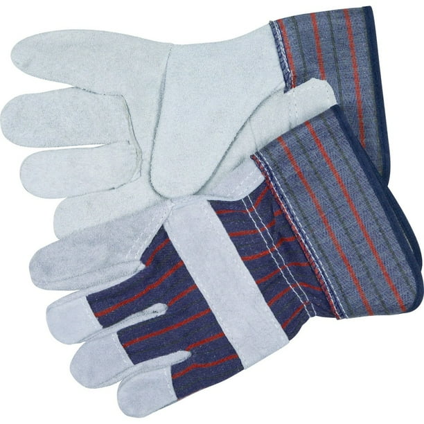 MCR Safety Leather Palm Economy Safety Gloves - X-Large Size - Blue - For Assembling, Construction, Landscape - 2 / Pair MCR Safety Leather Palm Economy Safety Gloves - X-Large Size - Blue - For Assembling, Construction, Landscape - 2 / Pair