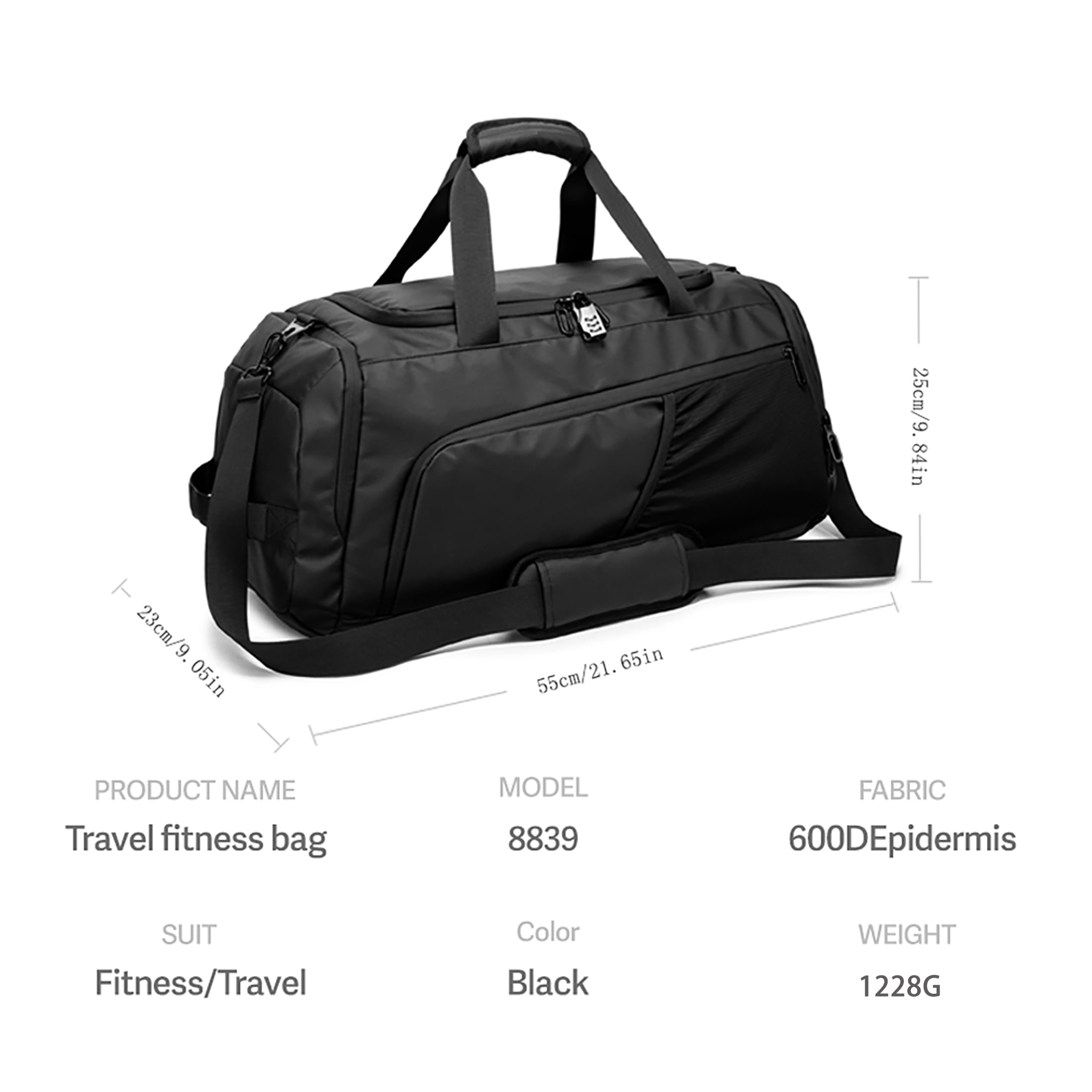 NINGKIN 40L Gym Duffle Bag with Shoe Compartment, Waterproof Travel Sports Bag with Wet Pocket, Laptop Sleeve and Water Bottle Holder