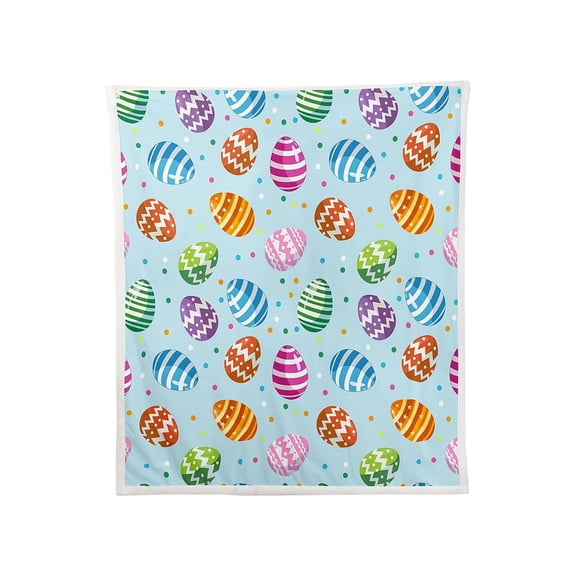 DefiDgd 29.5x39.3inch Easter Blanket Spring Bunny Eggs Throw Blanket,Soft Colorful Decorative Blanket for Easter Couch Sofa Bed Room Home Decoration,Holiday Square Birthday Gift(I)