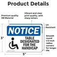 thumbnail image 2 of (2 Pack) Table Designated For The Handicapped Sign, 2 of 7
