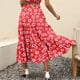 thumbnail image 5 of Vestido casual sexy de verano para mujer Faldas largas de playa con estampado floral Boho Elástico de cintura alta Plisado A-Line Flowy Swing Faldas largas con volantes en niveles Pompotops  qwe13480, 5 of 8