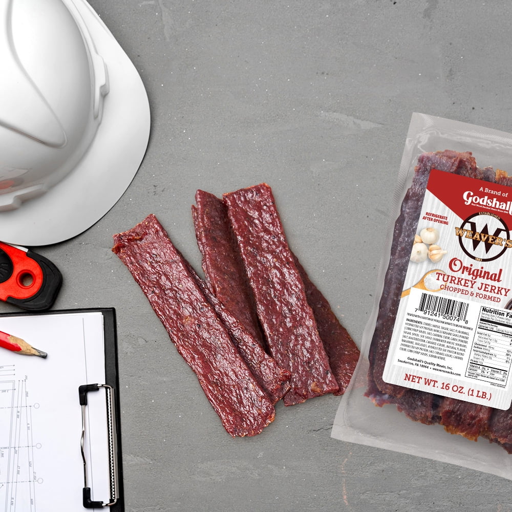Weaver’s Original Turkey Jerky (16oz turkey jerky strips made from turkey thighs)