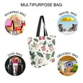 thumbnail image 7 of FORMRS Womens Canvas Tote Bag with Zipper Inner Pocket Shoulder Handbag, White Christmas Holly, 7 of 7