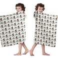 thumbnail image 4 of Brown Bigfoot and Tree Pattern Hooded Bath Towel，50"x30" for Ages 3 To 12 Kids, Quick Dry Lightweight Soft Microfiber Hood Beach Towel Cover Up for Kids, 4 of 7