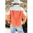 thumbnail image 2 of Orange Colorblock Half Zipper Stand Neck Sherpa Sweatshirt for Women - [ZhiHiMeRi] | (US 12-14)L, 2 of 12